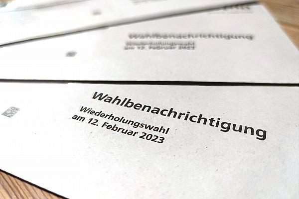 Benachrichtigung für Wiederholungswahl in Berlin am 12.02.2023, über dts Nachrichtenagentur