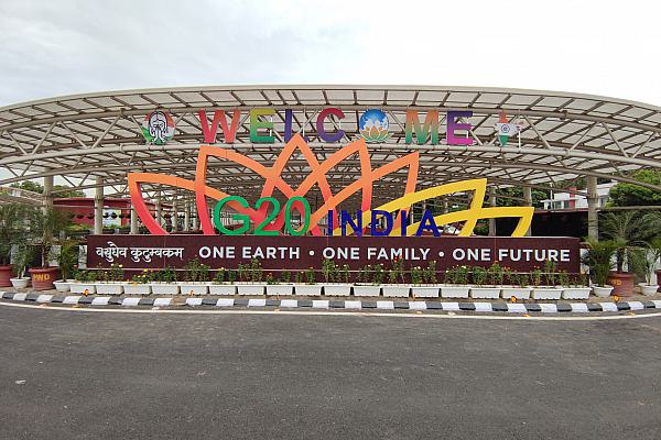 Logo des G20-Gipfels in Indien am 06.09.2023, über dts Nachrichtenagentur