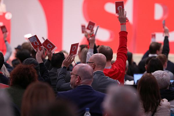 Abstimmung auf SPD-Parteitag 2023, über dts Nachrichtenagentur