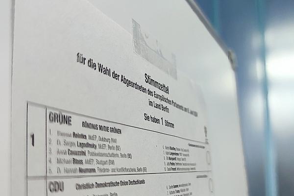 Stimmzettel zur Europawahl in einem Wahllokal am 09.06.2024, via dts Nachrichtenagentur