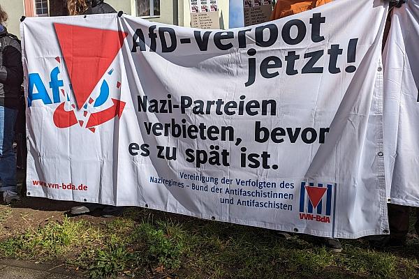 Protestbanner für ein AfD-Verbot (Archiv), via dts Nachrichtenagentur