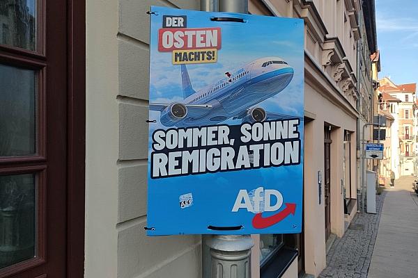 AfD-Wahlplakat zur Landtagswahl in Thüringen am 06.08.2024, via dts Nachrichtenagentur