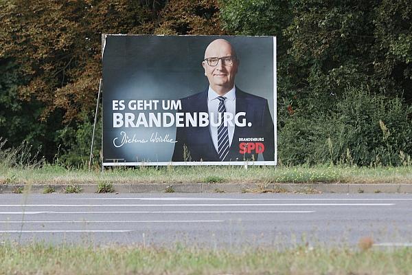 SPD-Wahlplakat mit Dietmar Woidke zur Landtagswahl in Brandenburg am 18.08.2024, via dts Nachrichtenagentur