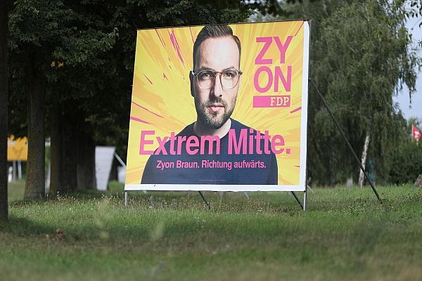 FDP-Wahlplakat mit Zyon Braun zur Landtagswahl in Brandenburg (Archiv), via dts Nachrichtenagentur