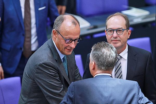 Friedrich Merz, Thorsten Frei, Alexander Dobrindt am 10.09.2024, via dts Nachrichtenagentur