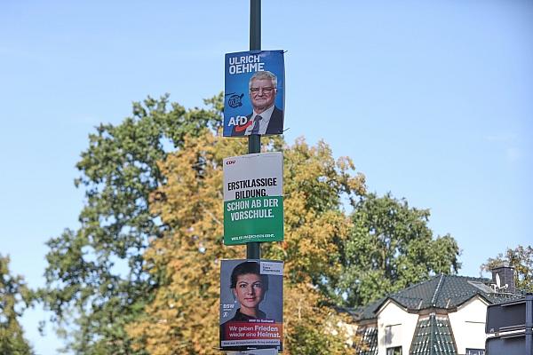 Wahlplakate von AfD, CDU und BSW zur Landtagswahl in Sachsen (Archiv), via dts Nachrichtenagentur